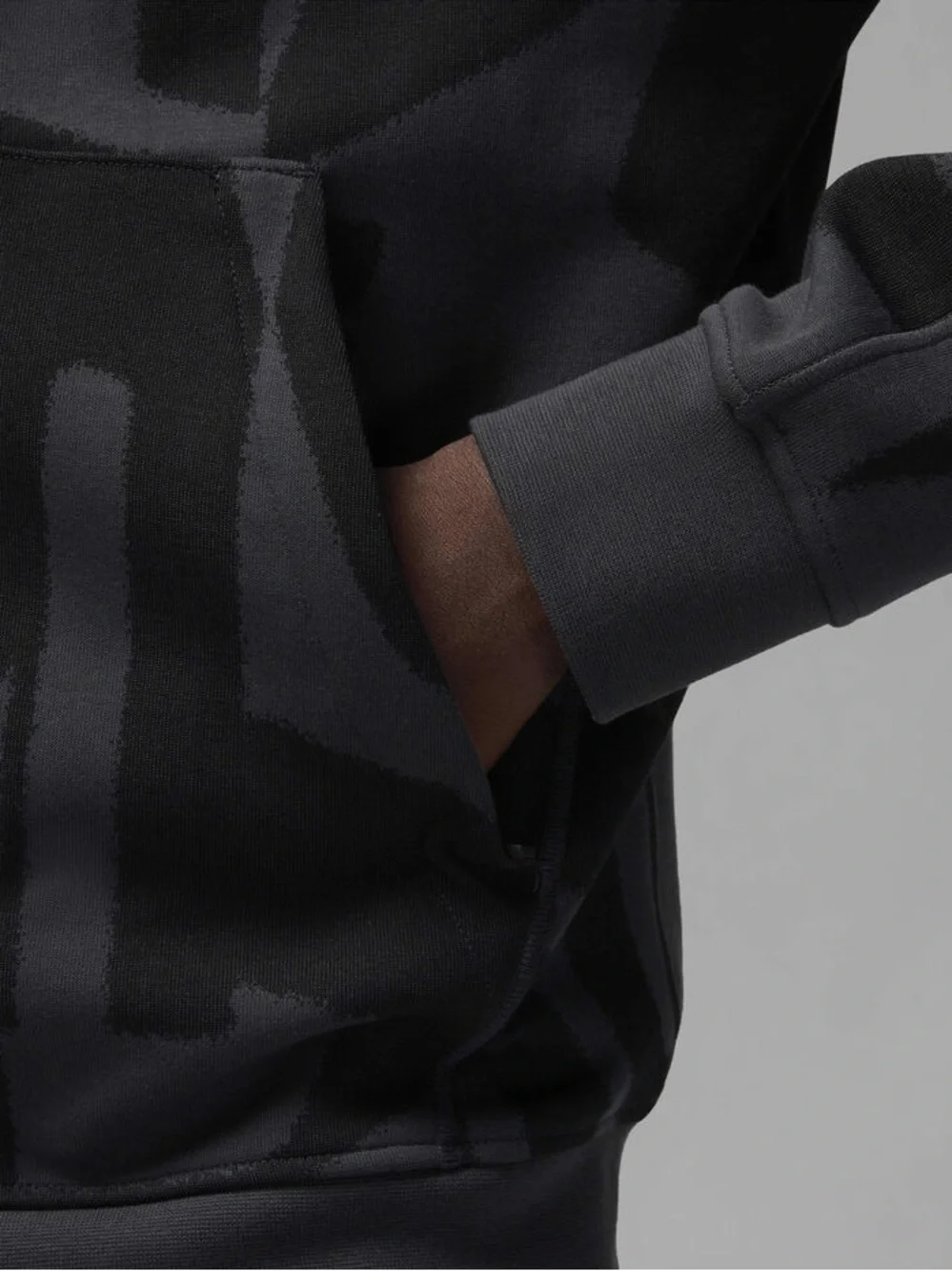 Nike JORDAN Men’s Full Zip Hooded Hoodie Black/Gray Geometric Size XL FV8620-010